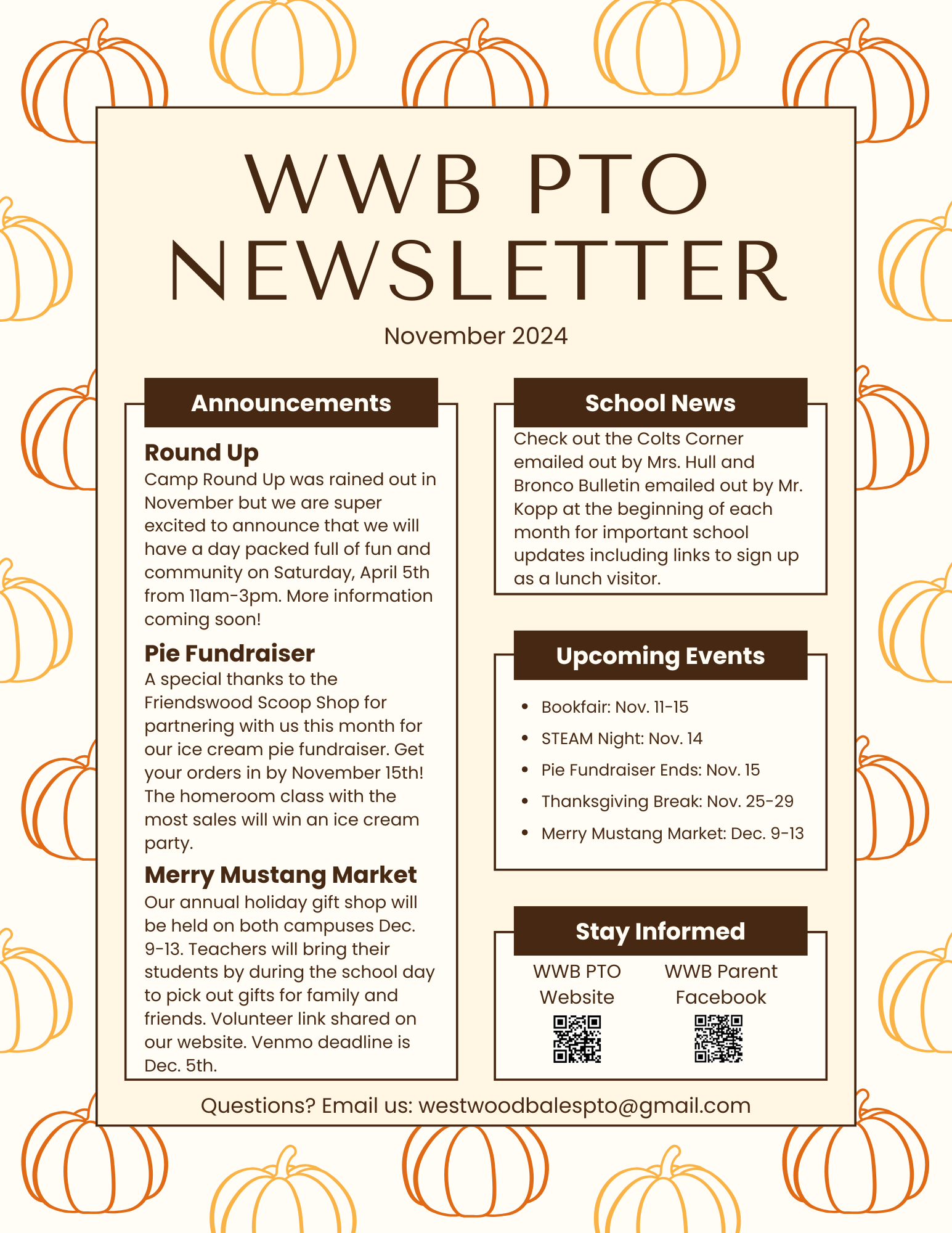 Fall Classroom Education Newsletter in Cream Orange and Brown Lined Graphic Style